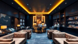 Luxurious shirt room ambiance at gdmc.bio featuring elegant décor and professional staff.