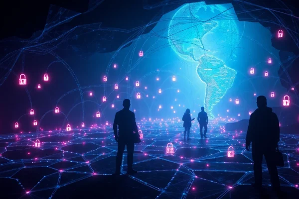 The hidden wiki network illustration representing dark web exploration and anonymity.