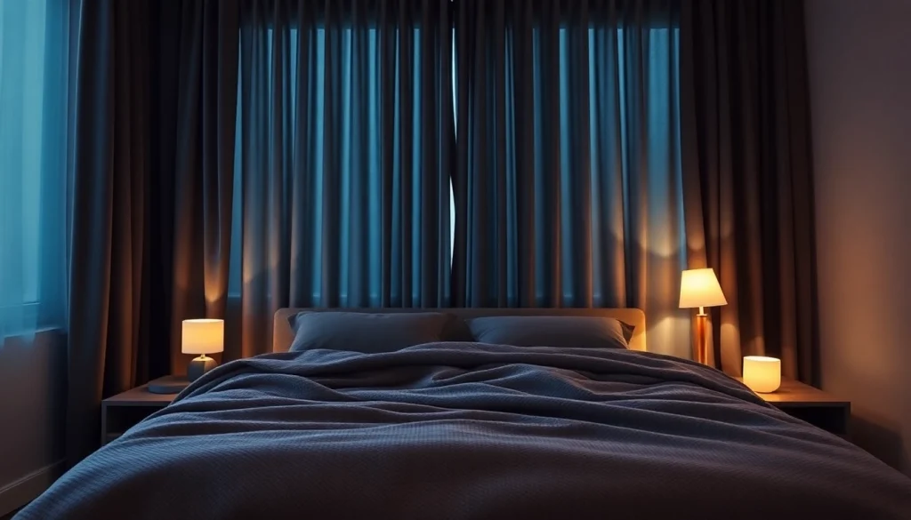 Verduisterende gordijnen creëren een rustige en comfortabele sfeer in een slaapkamer